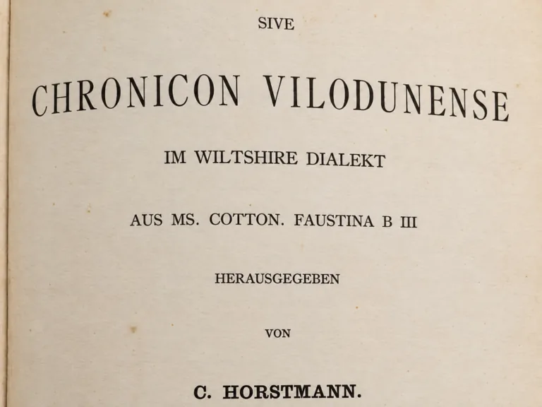 Title page of Carl Horstmann’s 1883 edition of S. Editha sive Chronicon Vilodunense